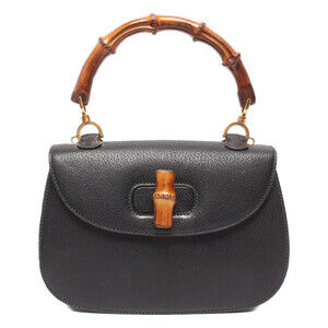 Gucci Bamboo Top Handle Leather Shoulder Bag Handbag